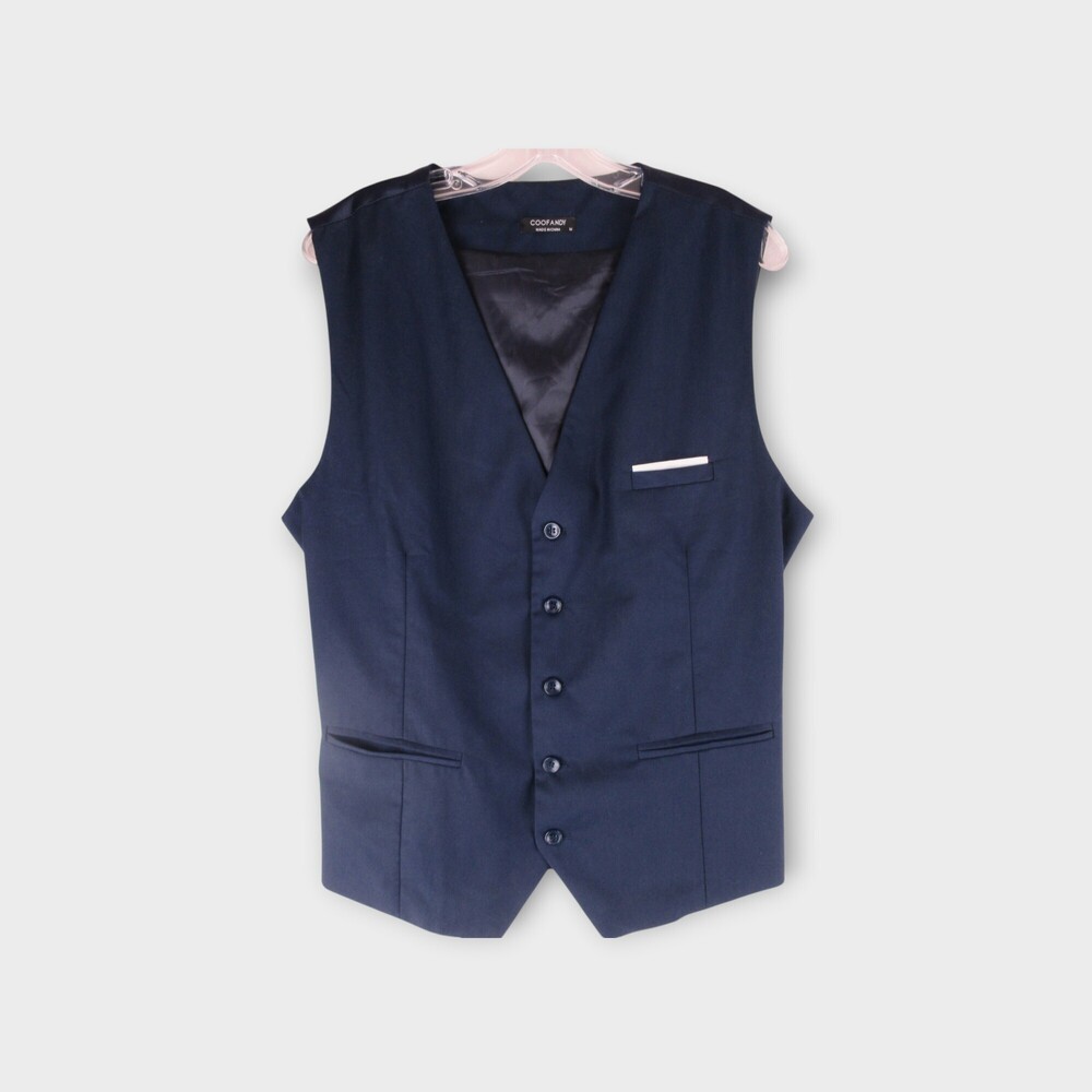 Coofandy Navy Formal Suit Vest Size M